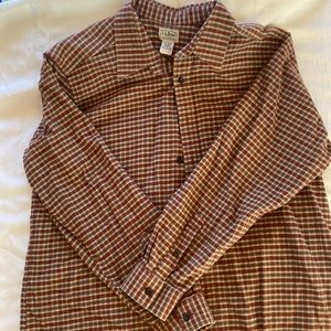 LL Bean 100% cotton button up flannel men’s shirt
